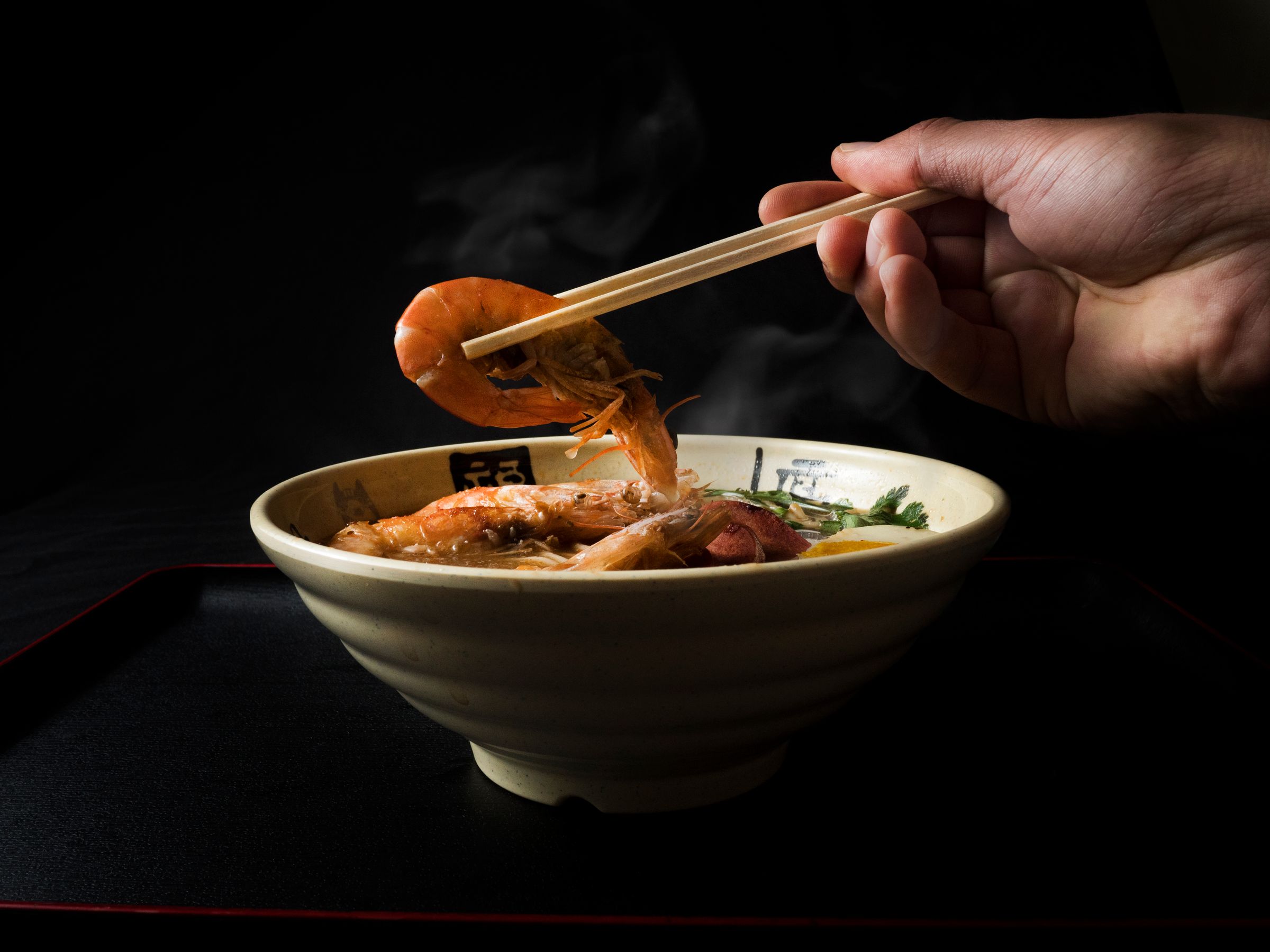 A steaming bowl of Tomo ramen